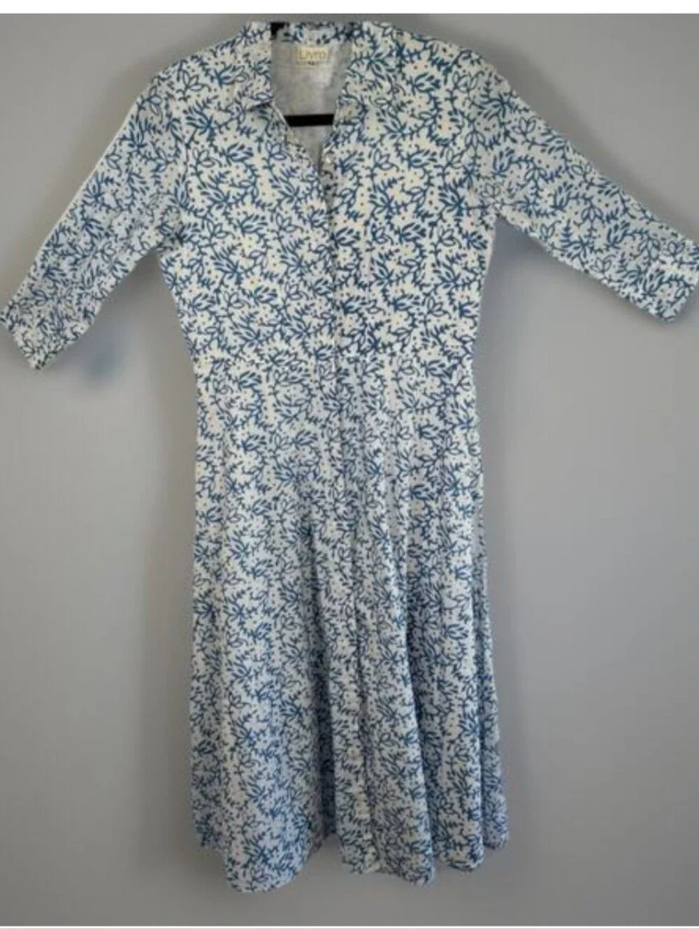 Livro blue and White Floral Shirt Dress, XS
